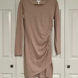 Leith long sleeve knit dress, light blush color, M.